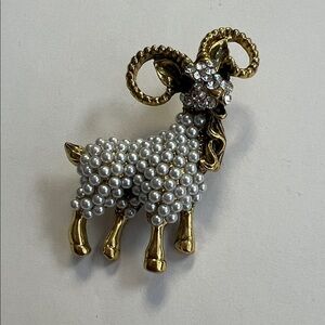 Gold and Silver Ram Brooch
